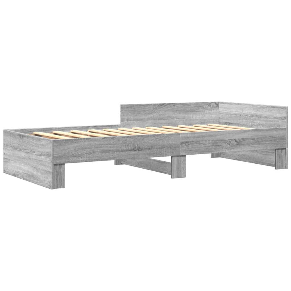 sengeramme 90x190 cm konstrueret træ grå sonoma-eg