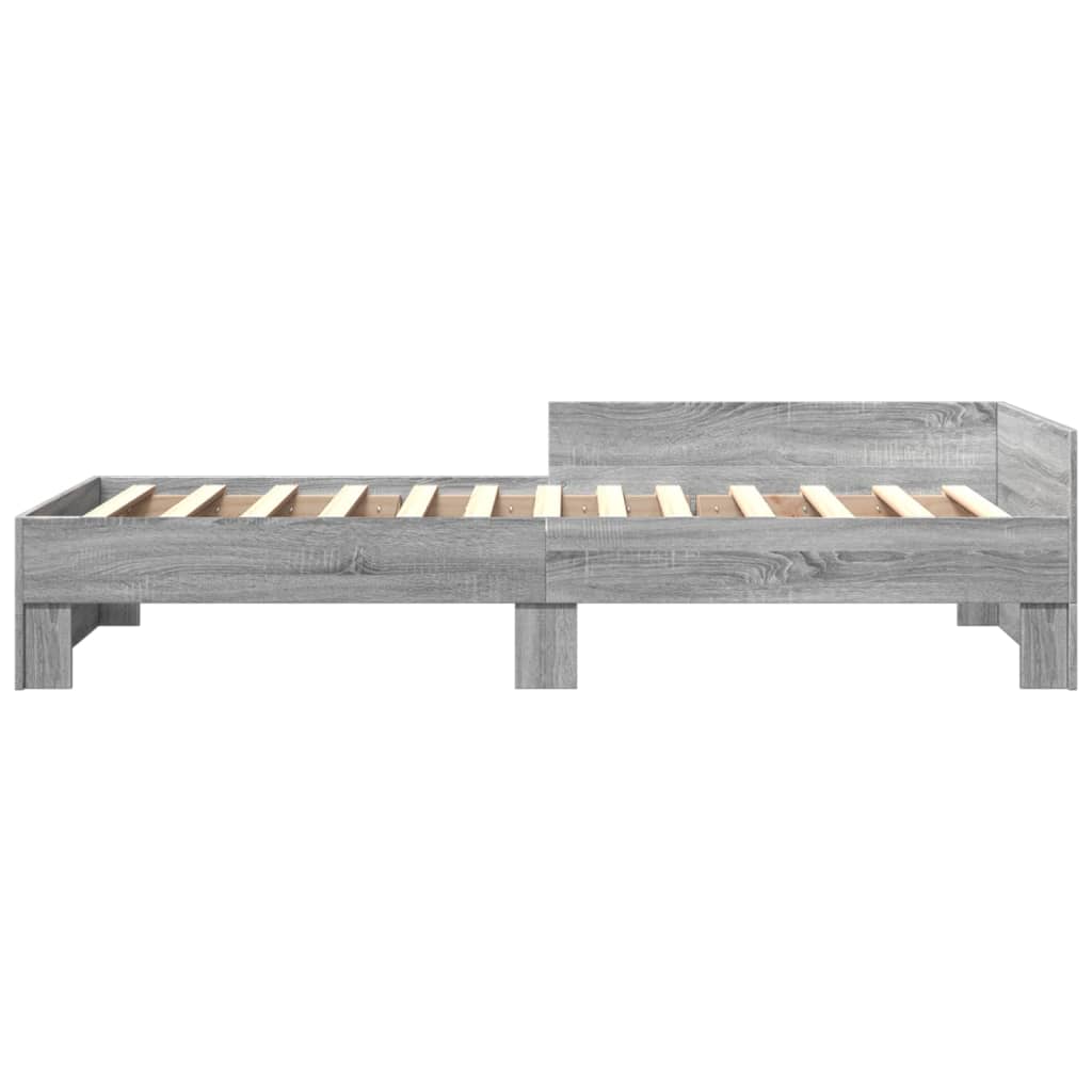 sengeramme 75x190 cm konstrueret træ grå sonoma-eg