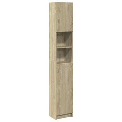 badeværelsesskab 32x25,5x190 cm konstrueret træ sonoma-eg