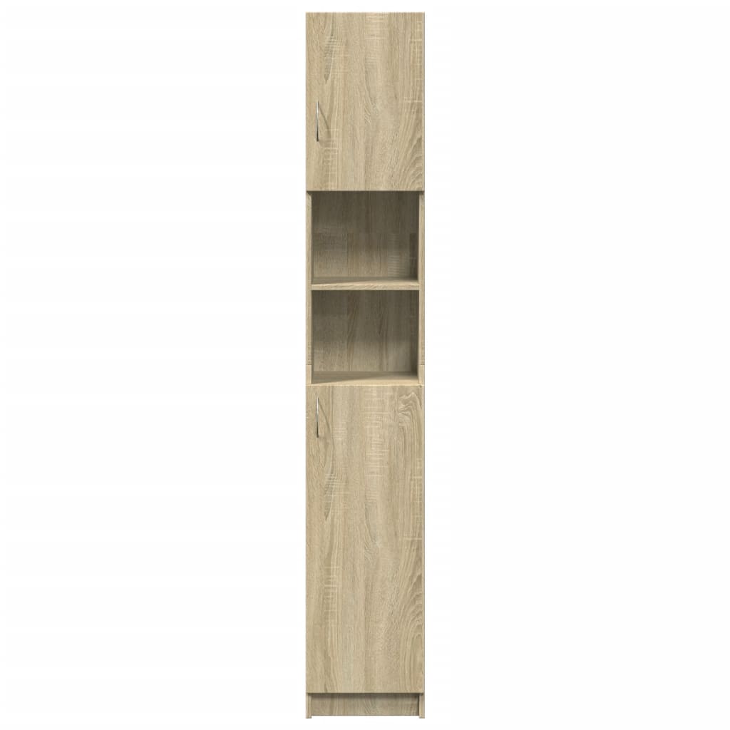 badeværelsesskab 32x25,5x190 cm konstrueret træ sonoma-eg
