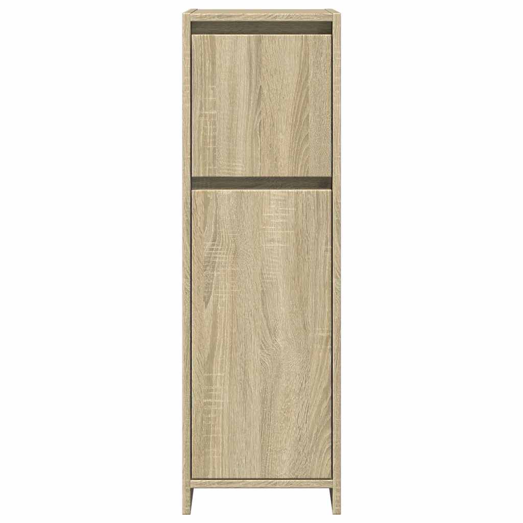 badeværelsesskab 30x30x95 cm konstrueret træ sonoma-eg