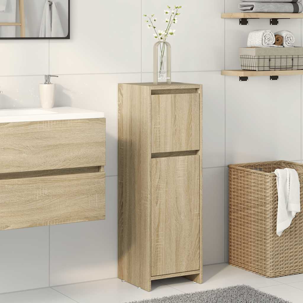 badeværelsesskab 30x30x95 cm konstrueret træ sonoma-eg billede