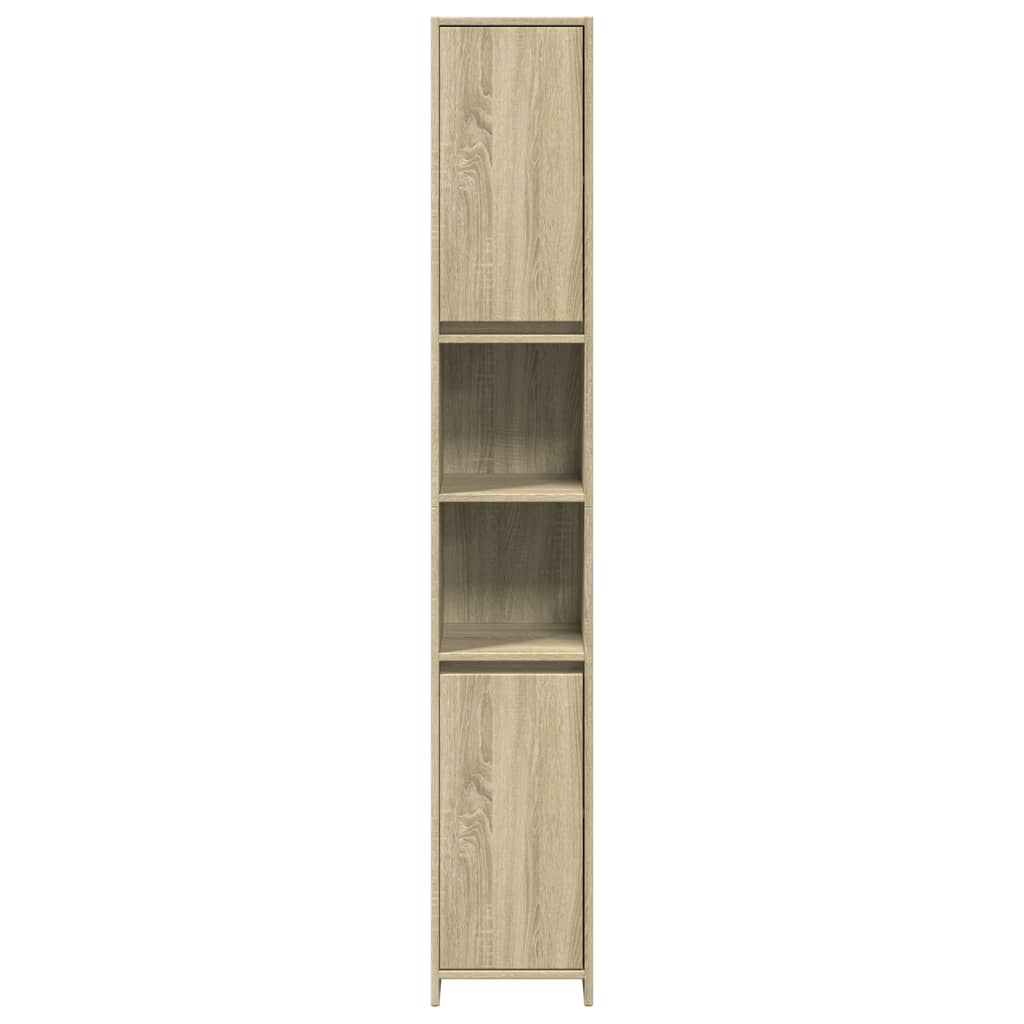 badeværelsesskab 30x30x183,5 cm konstrueret træ sonoma-eg