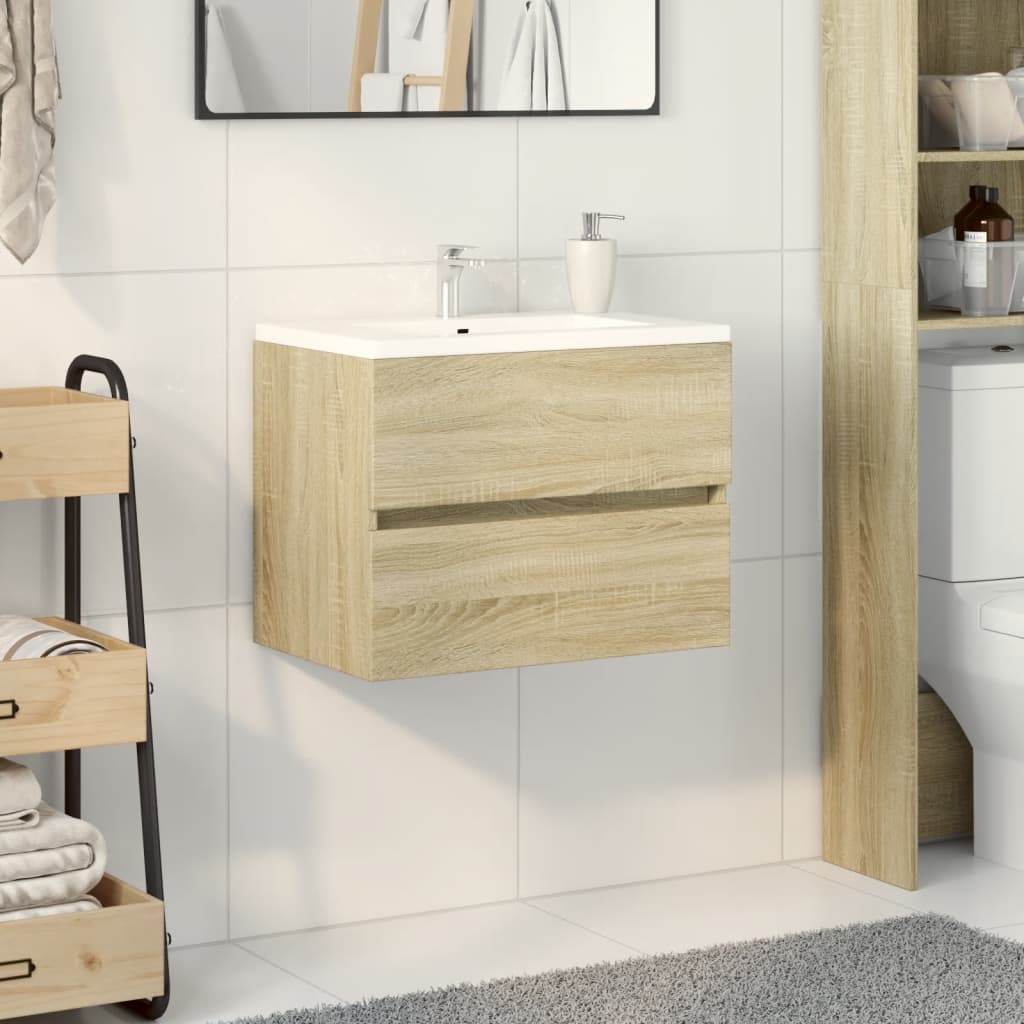 vaskeskab 60x38,5x45 cm konstrueret træ sonoma-eg