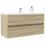 vaskeskab 90x38,5x45 cm konstrueret træ sonoma-eg