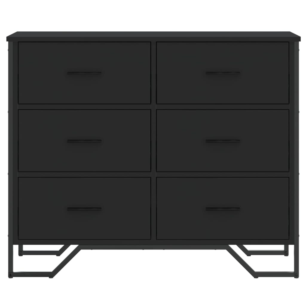 kommode 91x35,5x74,5 cm konstrueret træ sort