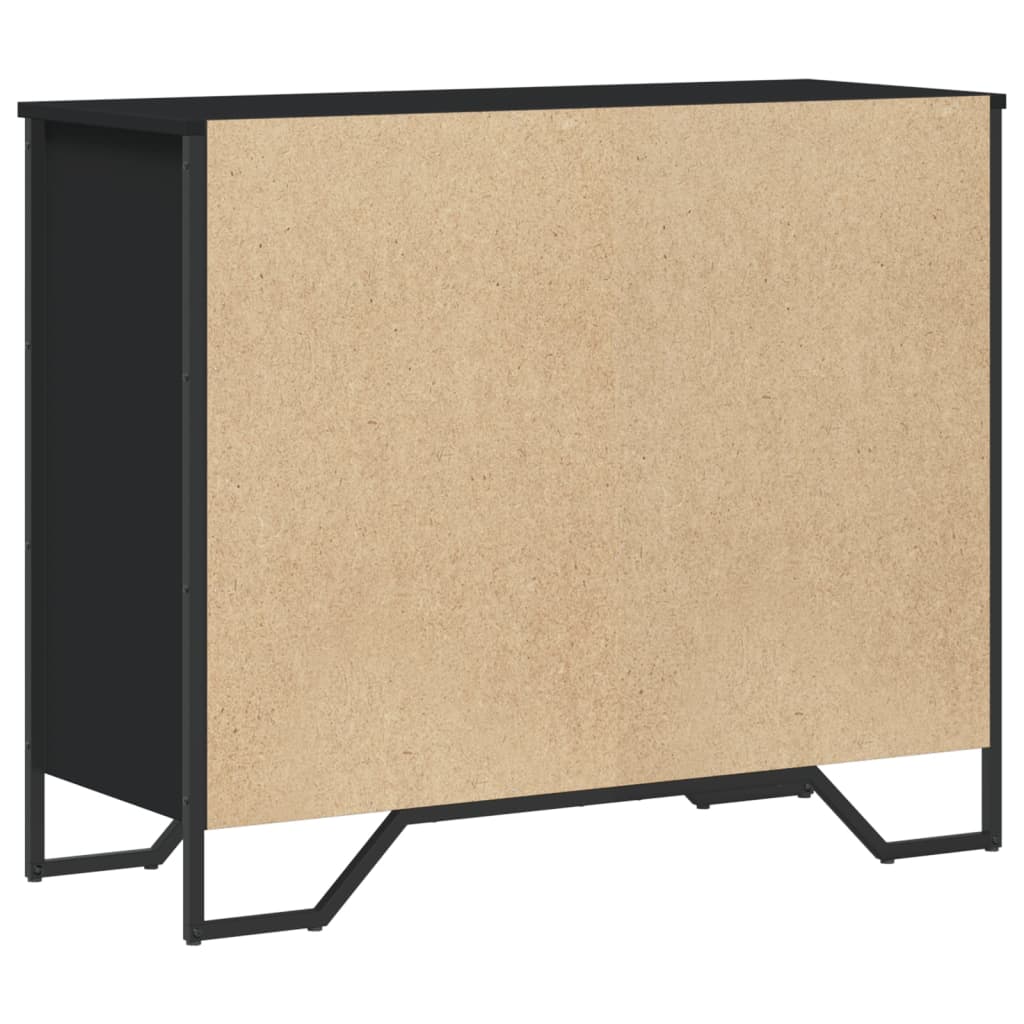 kommode 91x35,5x74,5 cm konstrueret træ sort