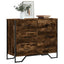 kommode 91x35,5x74,5 cm konstrueret træ røget egetræsfarve