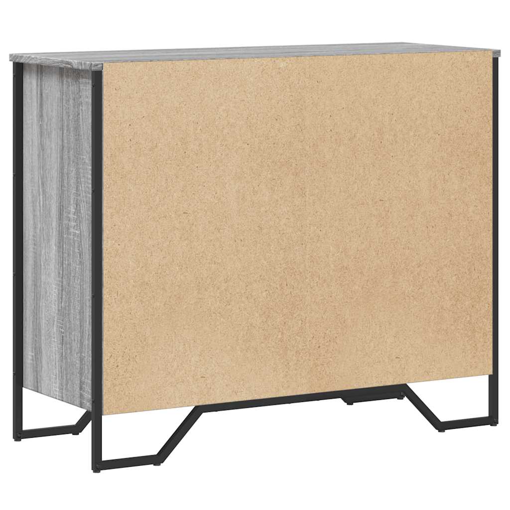 kommode 91x35,5x74,5 cm konstrueret træ sonoma-eg