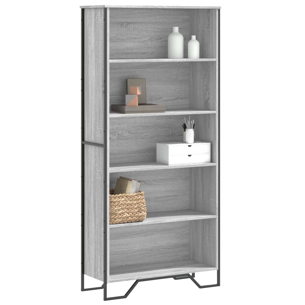 Bogreol 50X31X74,5 Cm Konstrueret Træ Grå Sonoma-Eg - 80 cm / 169 cm