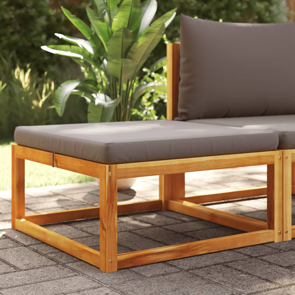 haveskammel med hynde 65x65x29 cm massivt akacietræ billede