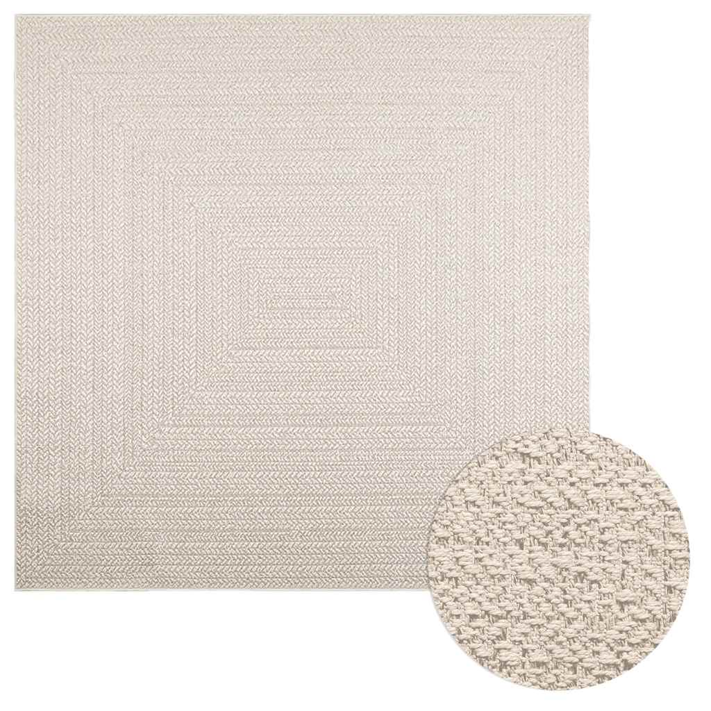 gulvtæppe ZIZUR 200x200 cm jute-look indendørs og udendørs billede