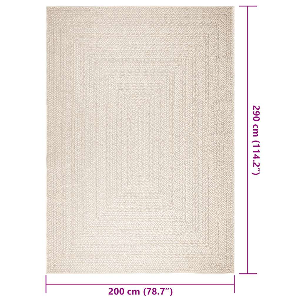 gulvtæppe ZIZUR 200x290 cm jute-look indendørs og udendørs