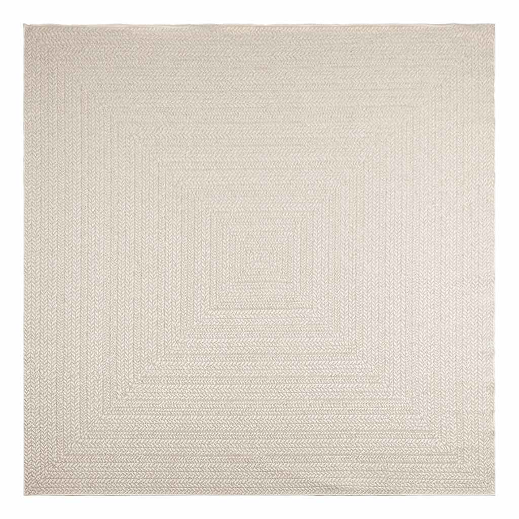gulvtæppe ZIZUR 240x240 cm jute-look indendørs og udendørs