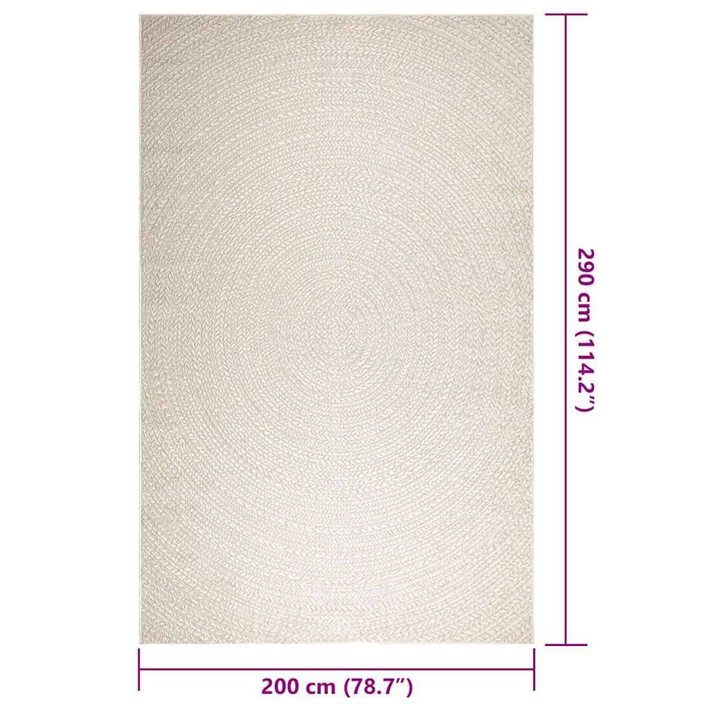 gulvtæppe ZIZUR 200x290 cm jute-look indendørs og udendørs