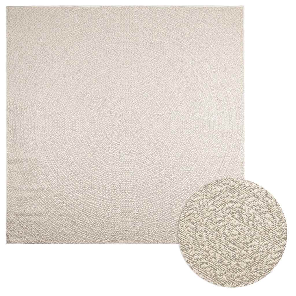 gulvtæppe ZIZUR 240x240 cm jute-look indendørs og udendørs billede