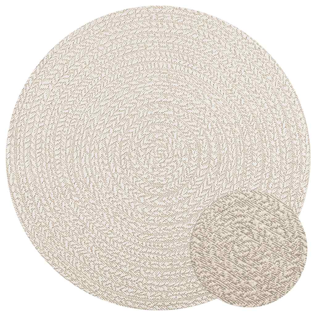 gulvtæppe ZIZUR Ø 120 cm jute-look indendørs og udendørs billede