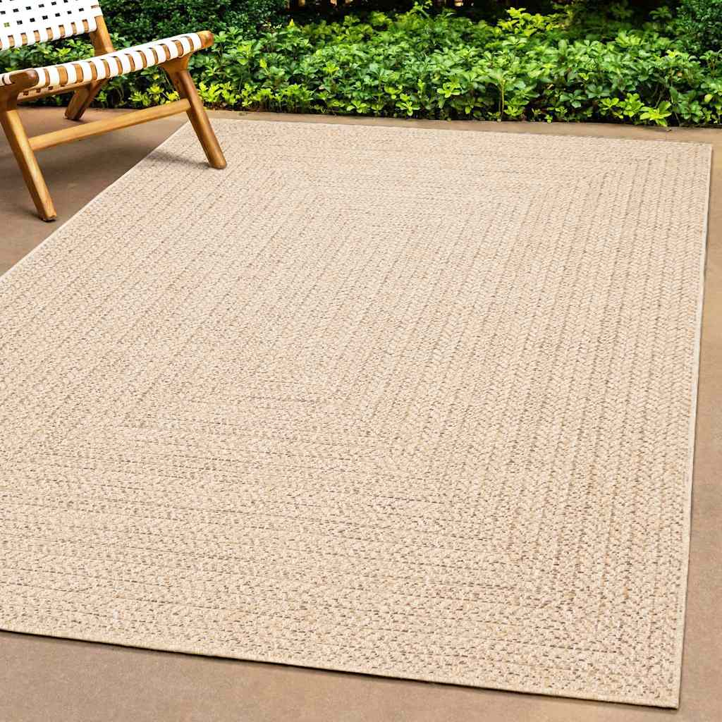 gulvtæppe ZIZUR beige 60x110 cm jute-look indendørs og udendørs