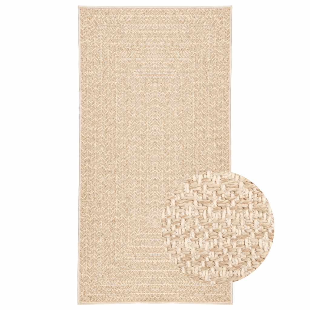 gulvtæppe ZIZUR beige 60x110 cm jute-look indendørs og udendørs
