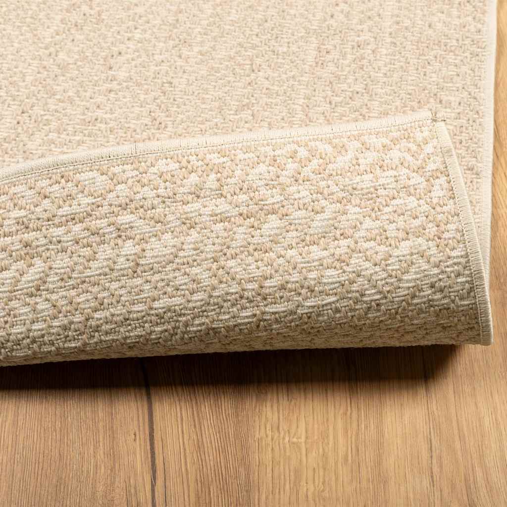 gulvtæppe ZIZUR beige 60x110 cm jute-look indendørs og udendørs