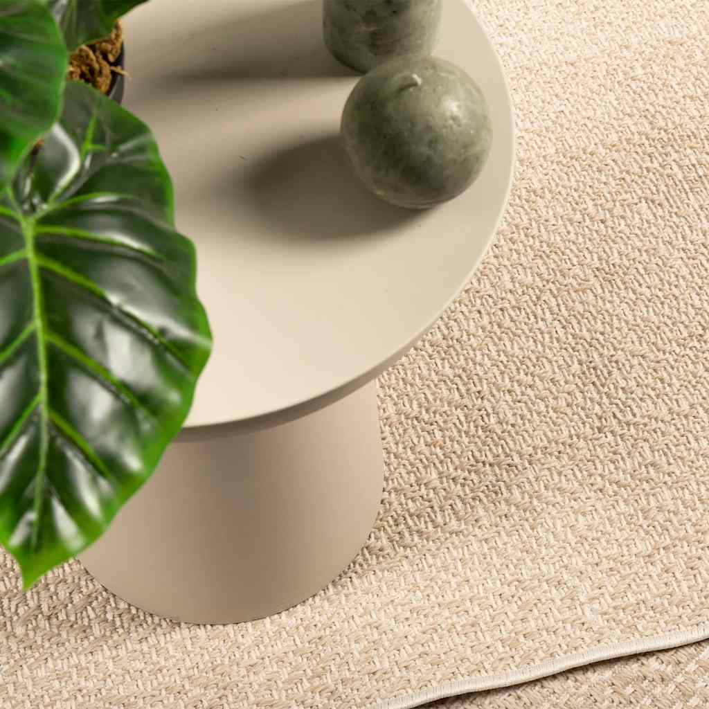 gulvtæppe ZIZUR beige 120x120cm jute-look indendørs og udendørs billede