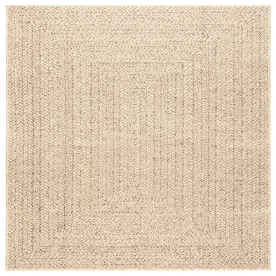 gulvtæppe ZIZUR beige 120x120cm jute-look indendørs og udendørs