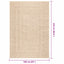 gulvtæppe ZIZUR beige 160x230cm jute-look indendørs og udendørs