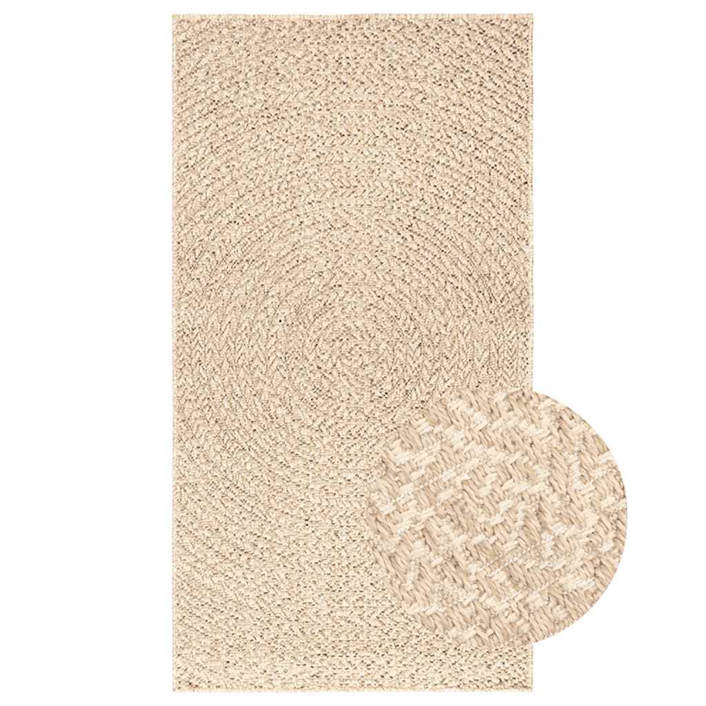 gulvtæppe ZIZUR beige 60x110 cm jute-look indendørs og udendørs