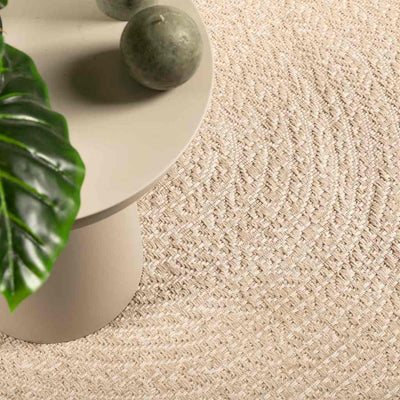 gulvtæppe ZIZUR beige 80x150 cm jute-look indendørs og udendørs