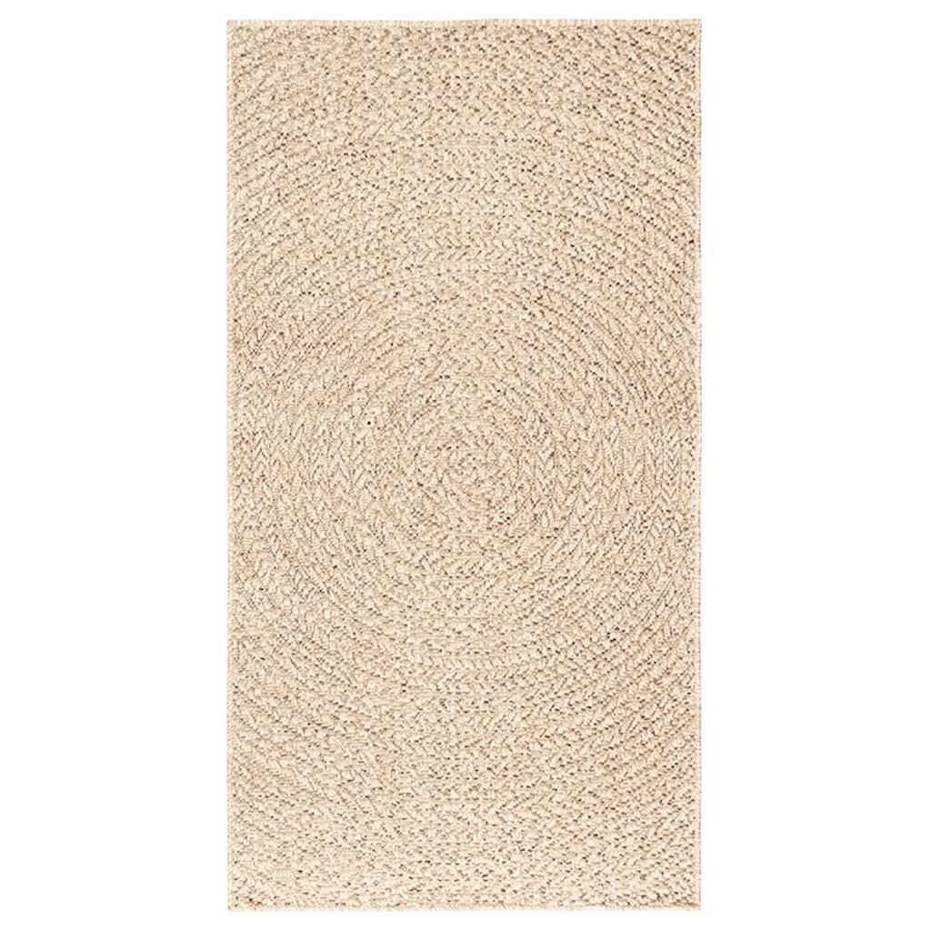 gulvtæppe ZIZUR beige 80x150 cm jute-look indendørs og udendørs