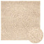 gulvtæppe ZIZUR beige 120x120cm jute-look indendørs og udendørs