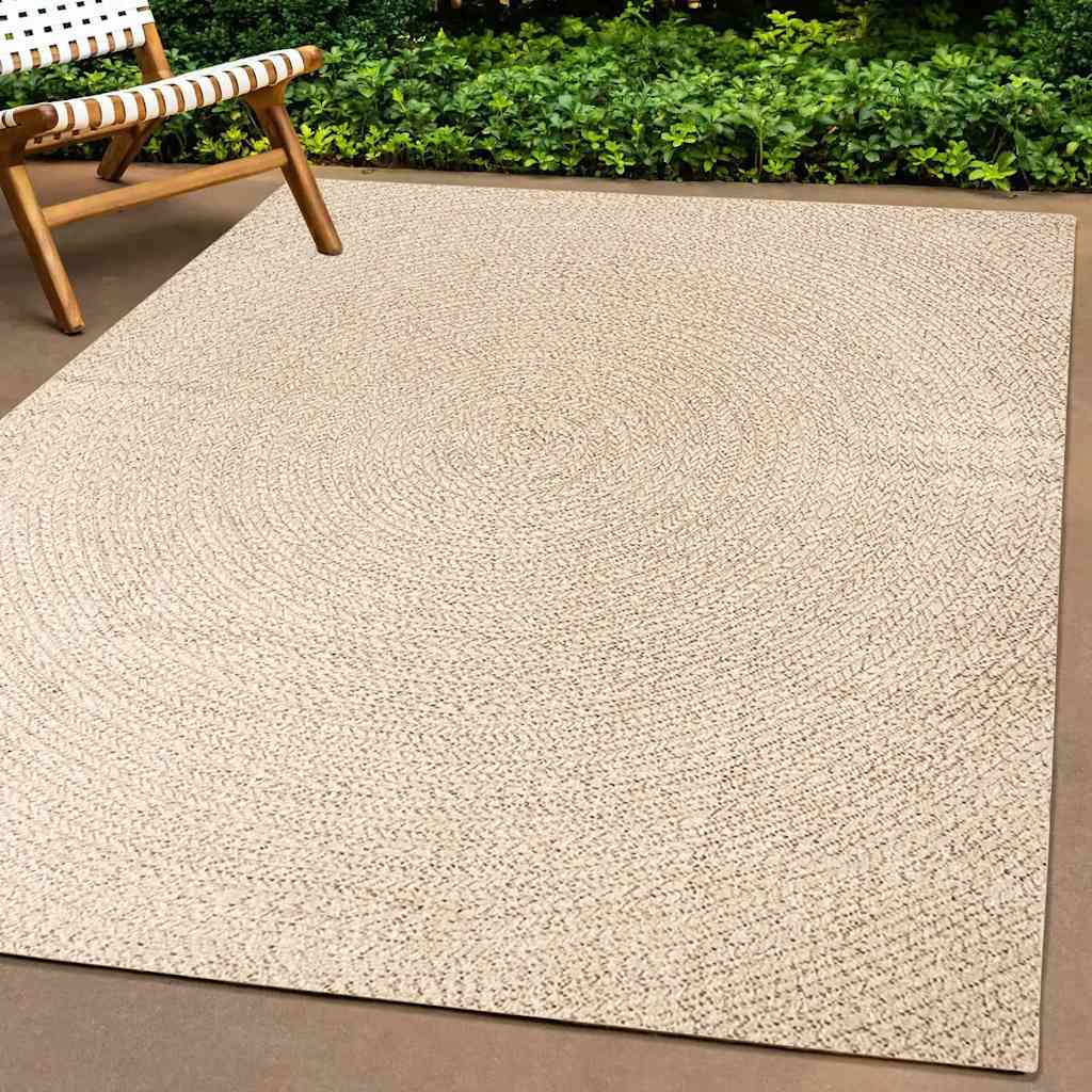 gulvtæppe ZIZUR beige 140x200cm jute-look indendørs og udendørs