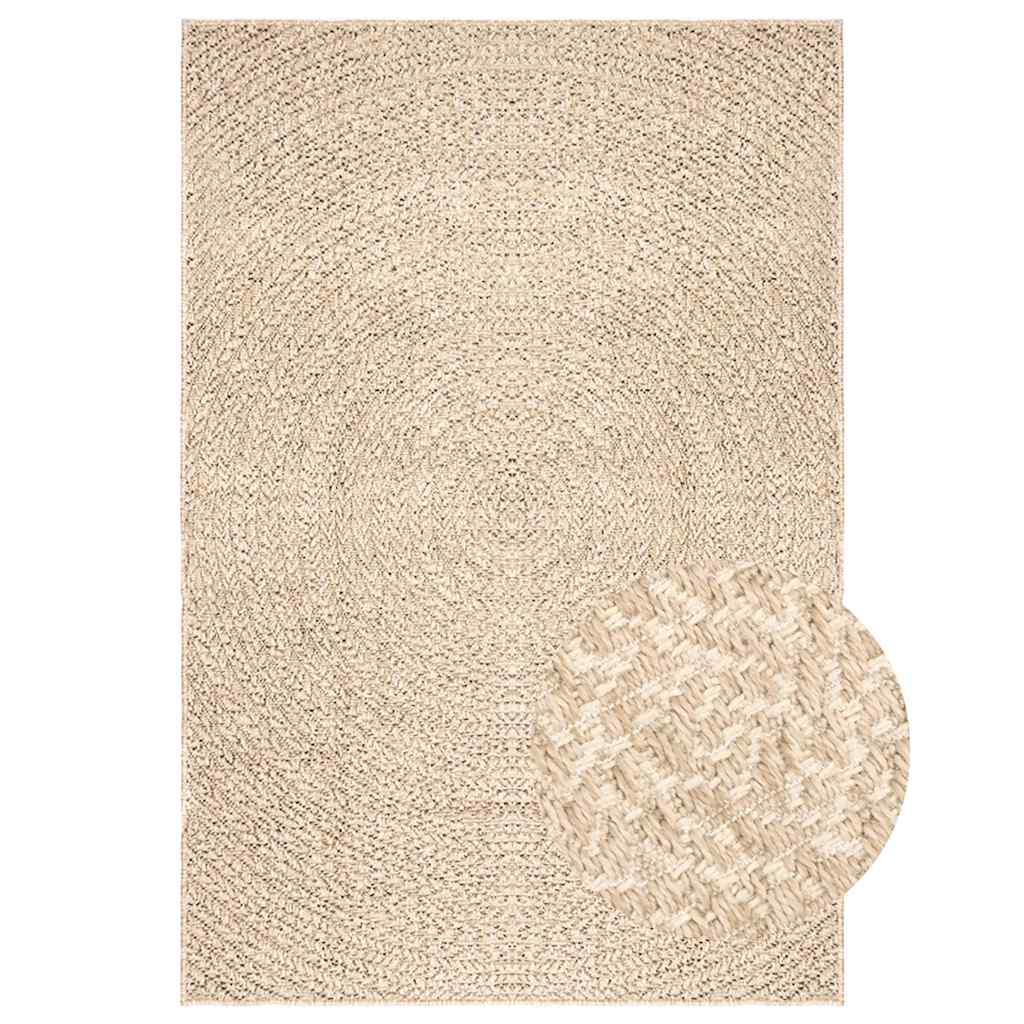 gulvtæppe ZIZUR beige 140x200cm jute-look indendørs og udendørs