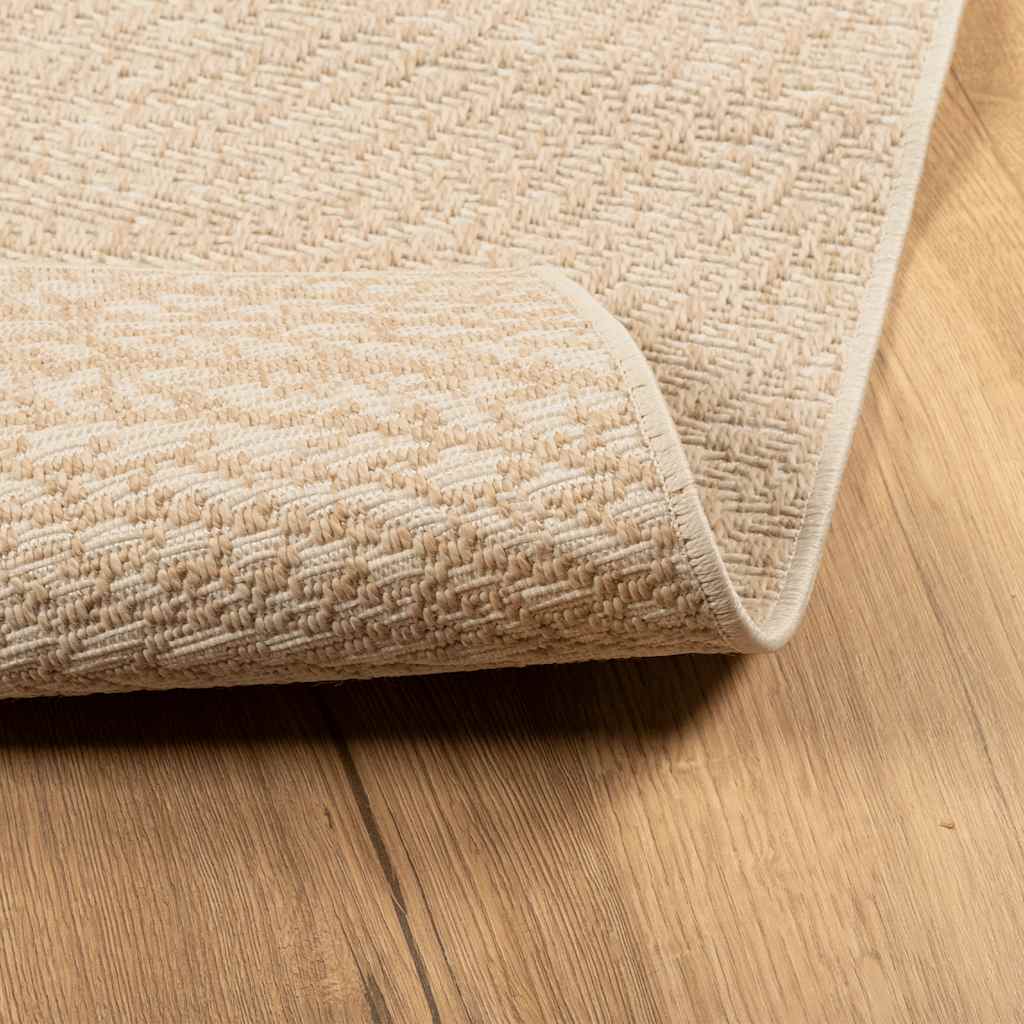 gulvtæppe ZIZUR beige 140x200cm jute-look indendørs og udendørs