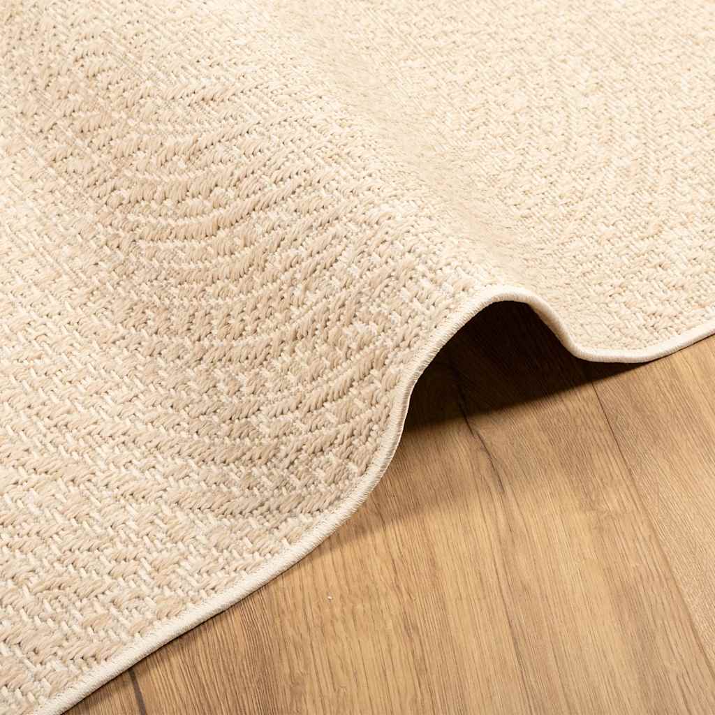 gulvtæppe ZIZUR beige 140x200cm jute-look indendørs og udendørs