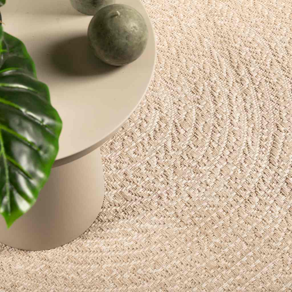 gulvtæppe ZIZUR beige 140x200cm jute-look indendørs og udendørs