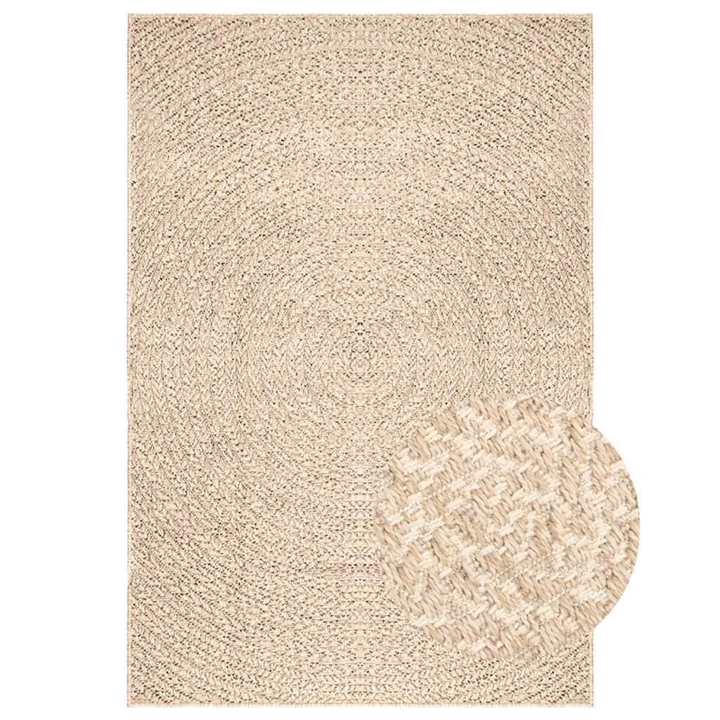 gulvtæppe ZIZUR beige 200x290cm jute-look indendørs og udendørs