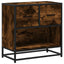 sengeskab røget egetræsfarve 60x31x60 cm konstrueret træ metal