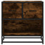 sengeskab røget egetræsfarve 60x31x60 cm konstrueret træ metal