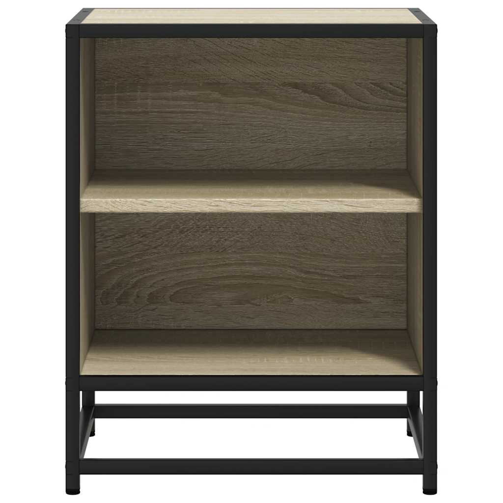 sengebord 40x31x50 cm konstrueret træ og metal sonoma-eg