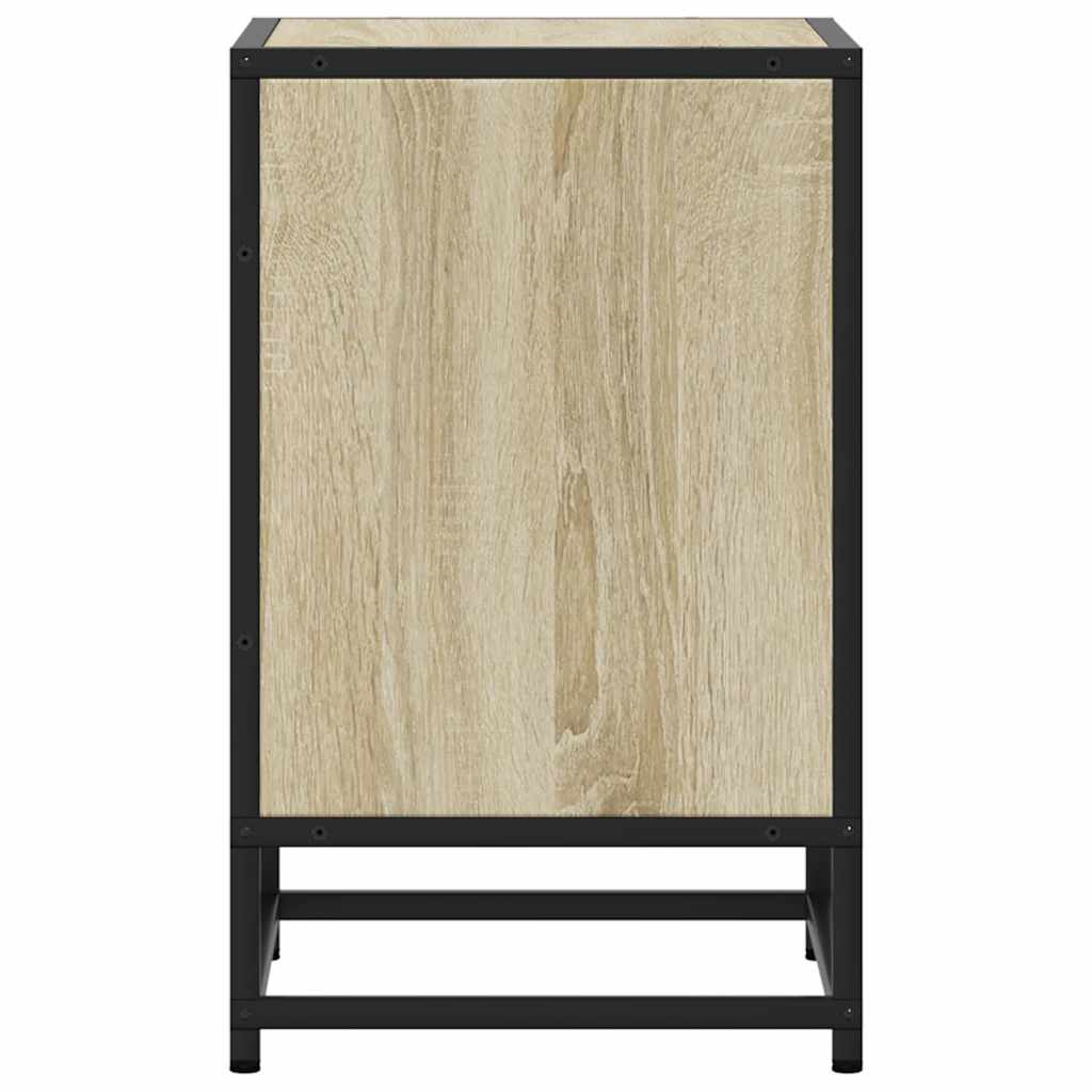 sengebord 40x31x50 cm konstrueret træ og metal sonoma-eg