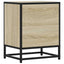 sengebord 40x31x50 cm konstrueret træ og metal sonoma-eg