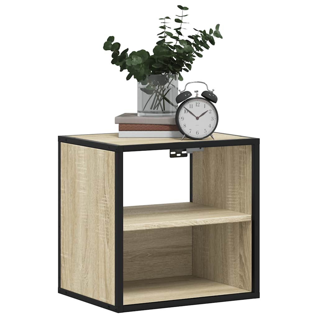 væghængt sengebord 40x31x39,5 cm sonoma-eg
