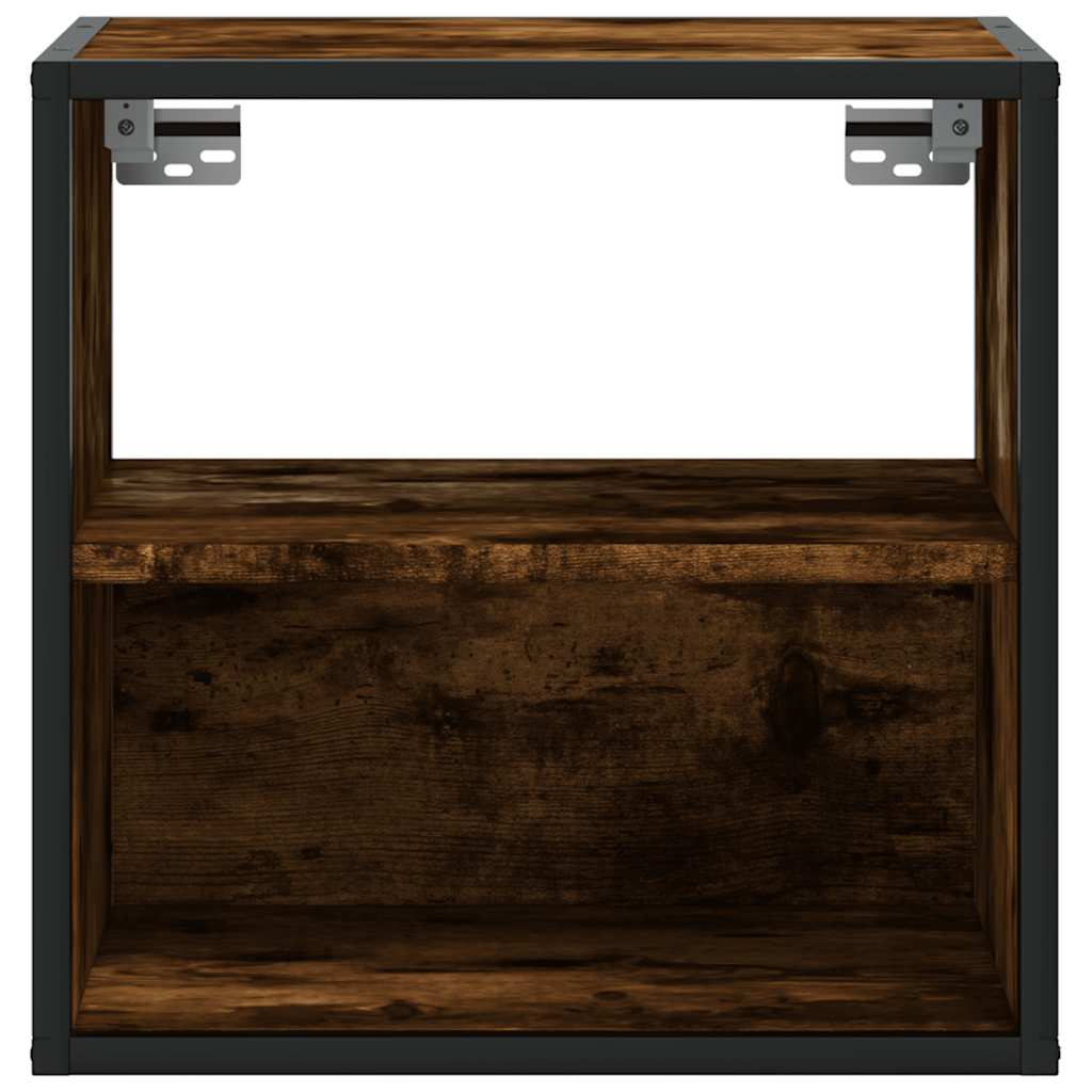væghængt sengebord 40x31x39,5 cm røget egetræsfarve