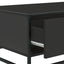 sofabord 90x57x35 cm massivt konstrueret træ og metal sort