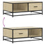 sofabord 90x57x35 cm konstrueret træ og metal sonoma-eg