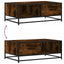 sofabord 90x57x35 cm konstrueret træ og metal røget egetræ