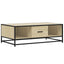 sofabord 90x57x35 cm konstrueret træ og metal sonoma-eg