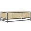 sofabord 90x57x35 cm konstrueret træ og metal sonoma-eg