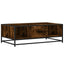 sofabord 100x57x35 cm konstrueret træ og metal røget egetræ